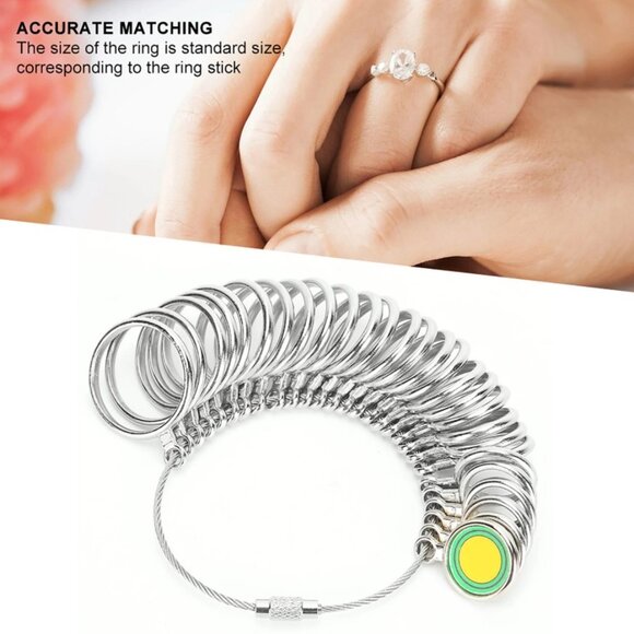 Metal Ring Sizer Gauge Mandrel Finger Sizing Measure Stick Standard Tool Sliver - Picture 6 of 6